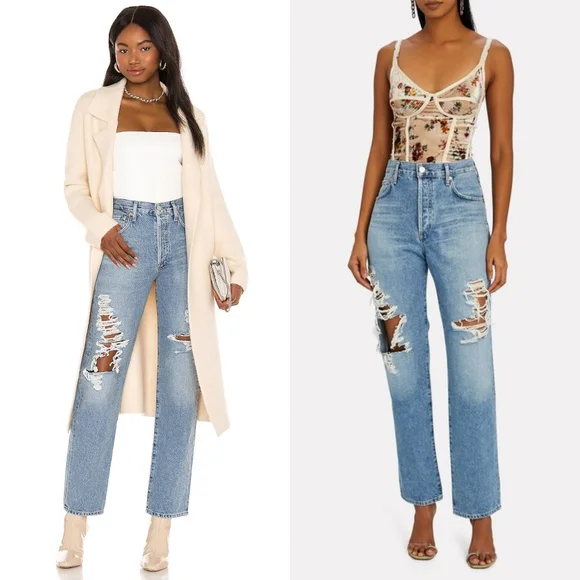 COH Citizens Of Humanity Emery Long Mid Rise Relaxed Straight Jeans Size 23 - Picture 1 of 16